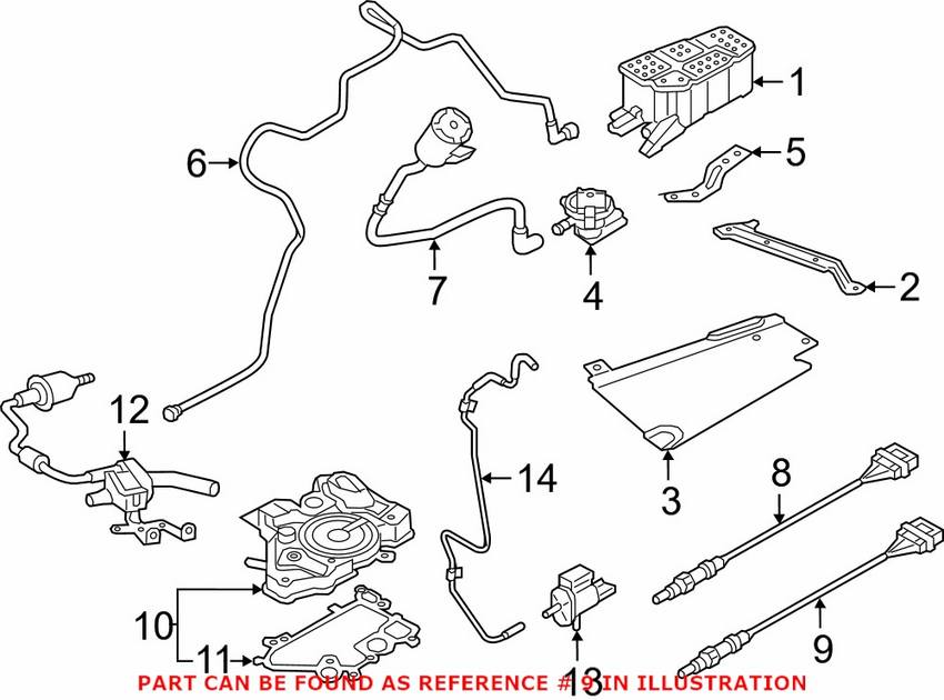 Audi Oxygen Sensor - Rear 80A906262