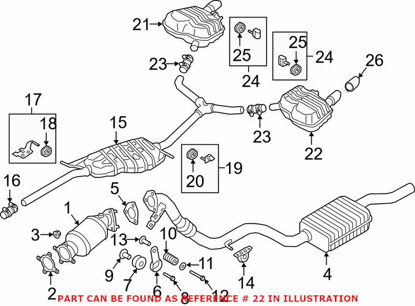 Audi Exhaust Resonator - Driver Side 8W5253609A