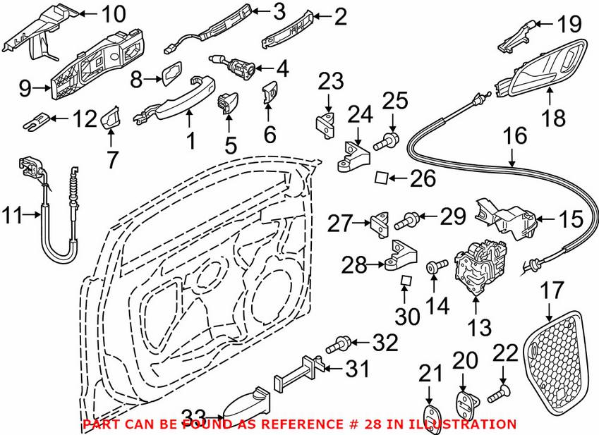 Audi VW Door Hinge - Front Driver Side Lower Inner 8X0831403B