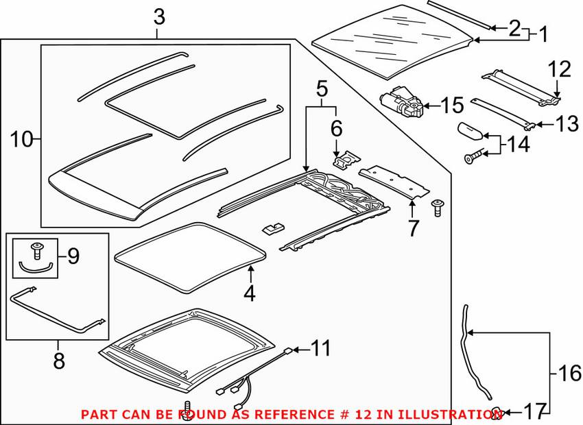 Audi Sunroof Cover 8X0877307D5L9