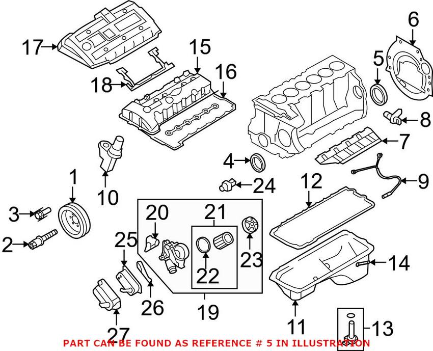 BMW Crankshaft Seal - Rear 11117584398