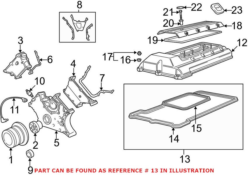 BMW Valve Cover Gasket (Cyl 5-8) 11120034105