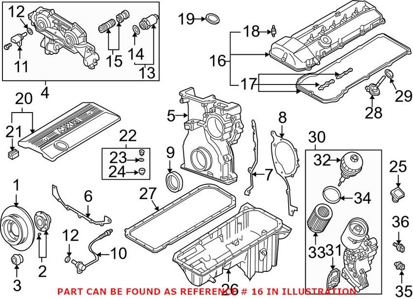 BMW Cylinder Head Cover 11121432928