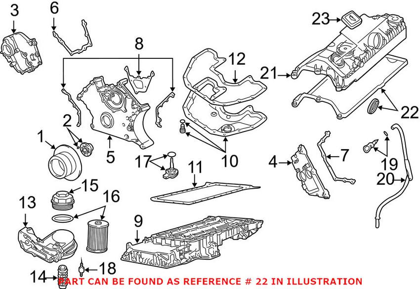 BMW Valve Cover Gasket (Cylinders 1-6) 11127515647