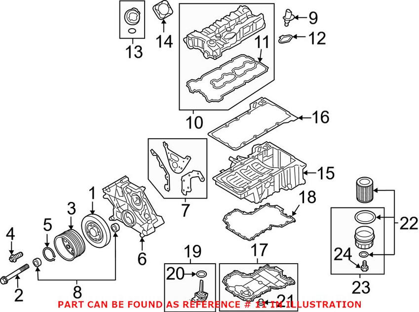 BMW Valve Cover Gasket (Cyl 1-4) 11127614700