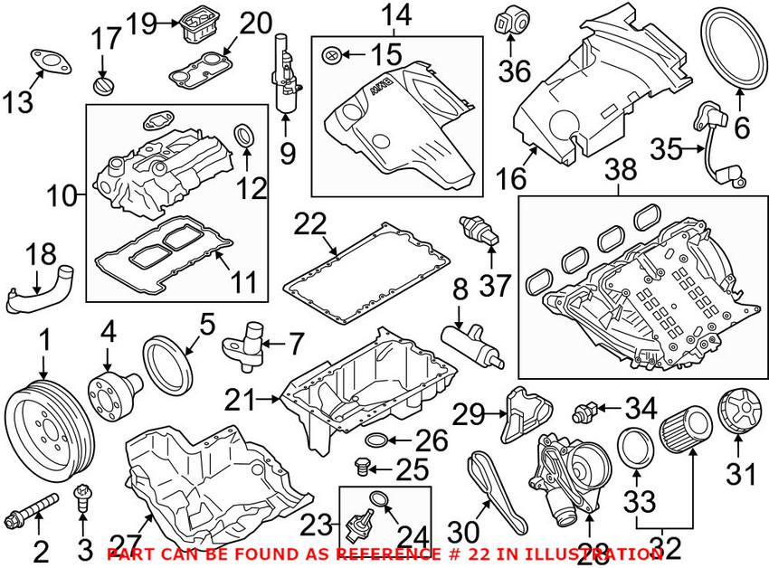 BMW Engine Oil Pan Gasket 11137627511