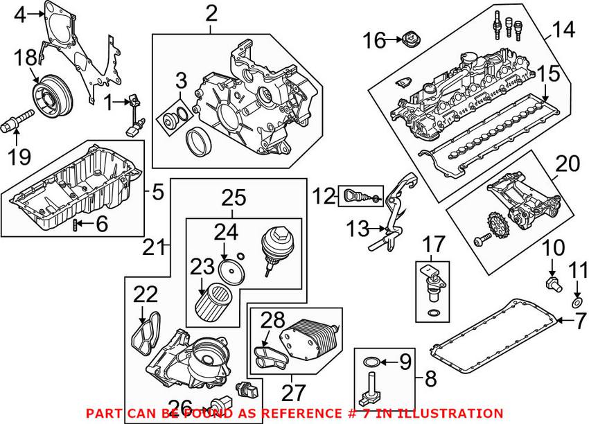 BMW Engine Oil Pan Gasket 11137802669