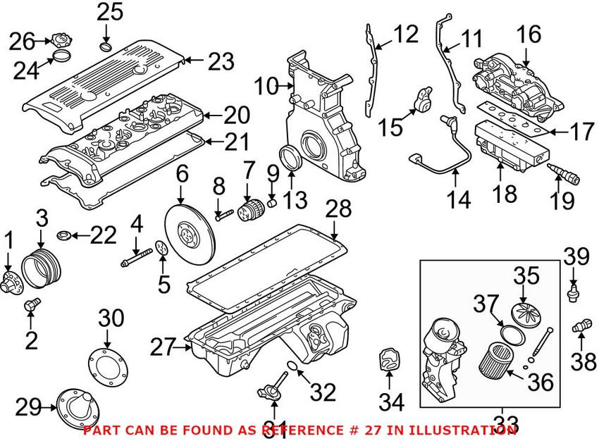 BMW Engine Oil Pan 11137838130 - Genuine BMW