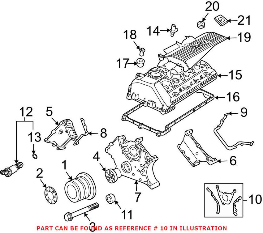 BMW Timing Cover Gasket Set - Lower 11141439717