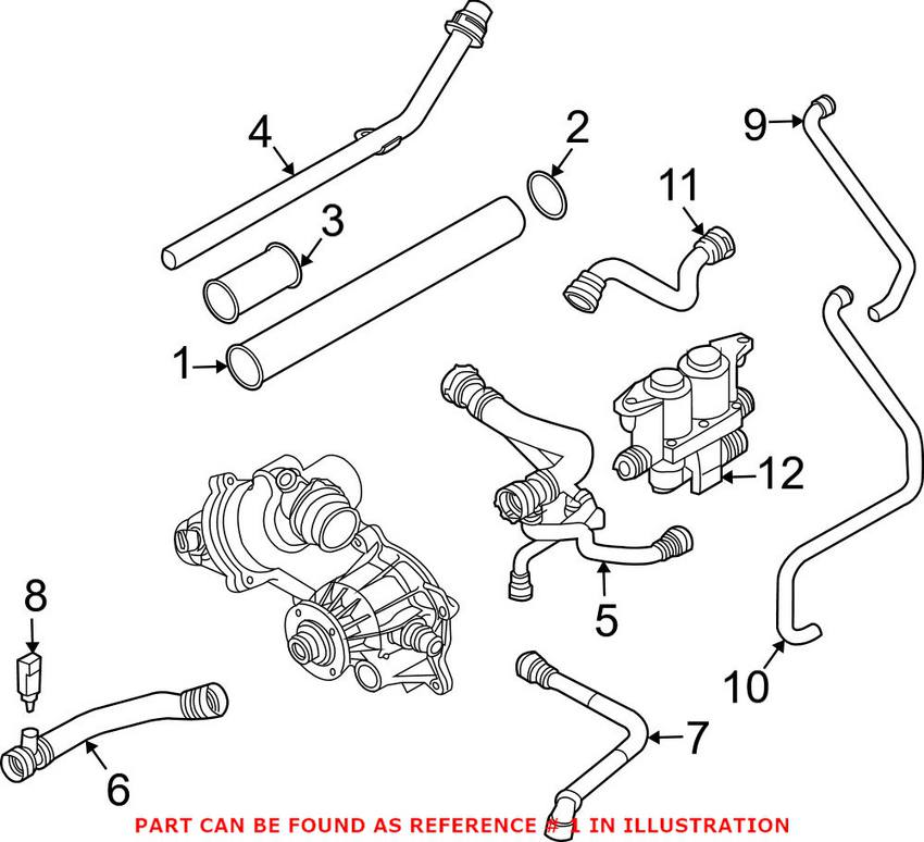 BMW Engine Coolant Transfer Pipe 11147500355