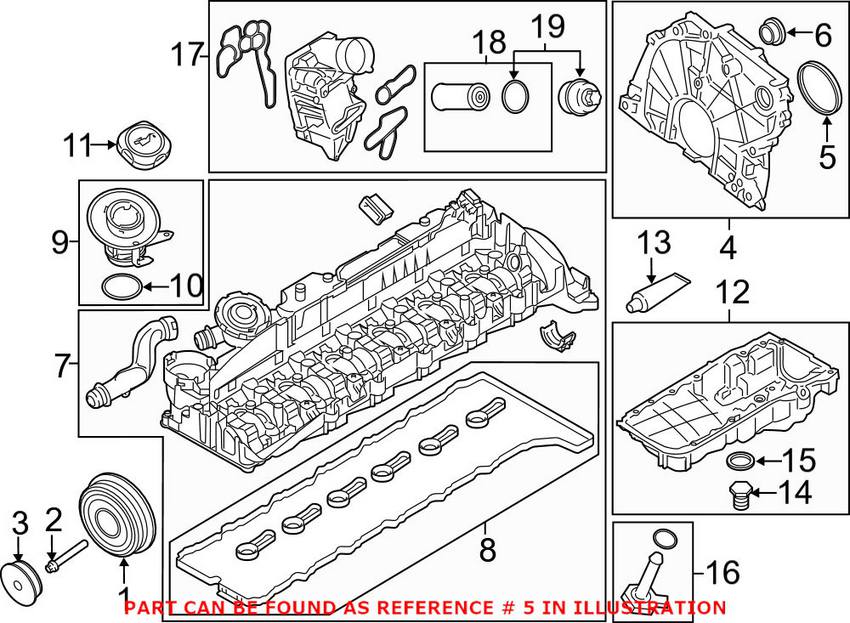 BMW Engine Crankshaft Seal - Rear 11147797490