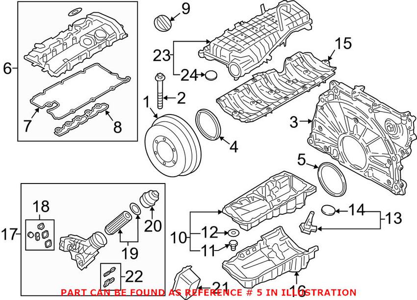 BMW Engine Crankshaft Seal - Rear 11148602594