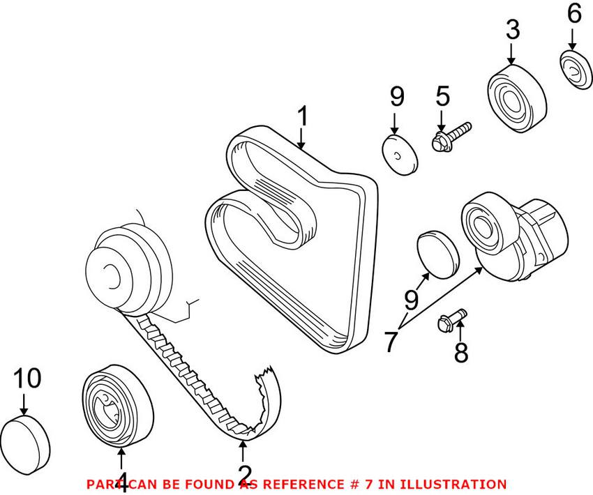 BMW Belt Tensioner Assembly 11281432104