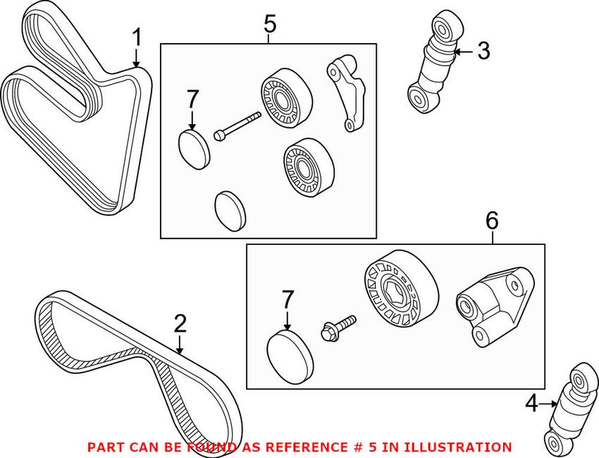 BMW Serpentine Belt Tensioner Pulley 11282248214