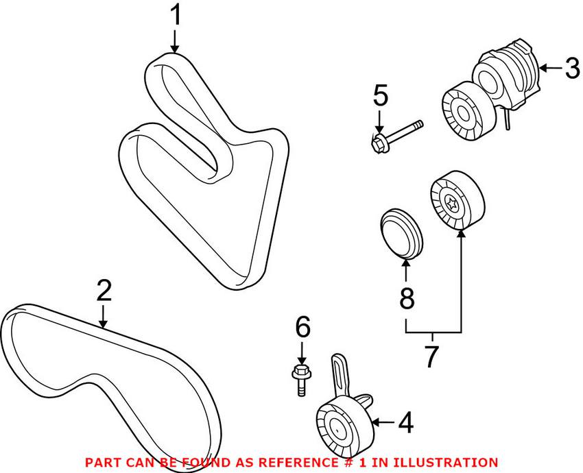 BMW Accessory Drive Belt (7K 1666) 11287540949