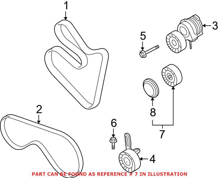 BMW Belt Tensioner Pulley (Water Pump/Alternator Belt) 11287545297