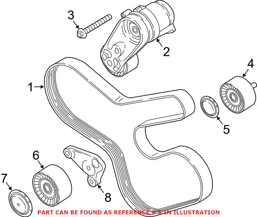 BMW Serpentine Belt Idler Pulley 11287615130