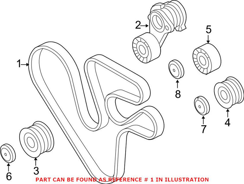 BMW Accessory Drive Belt (8DK 1833) 11287628279