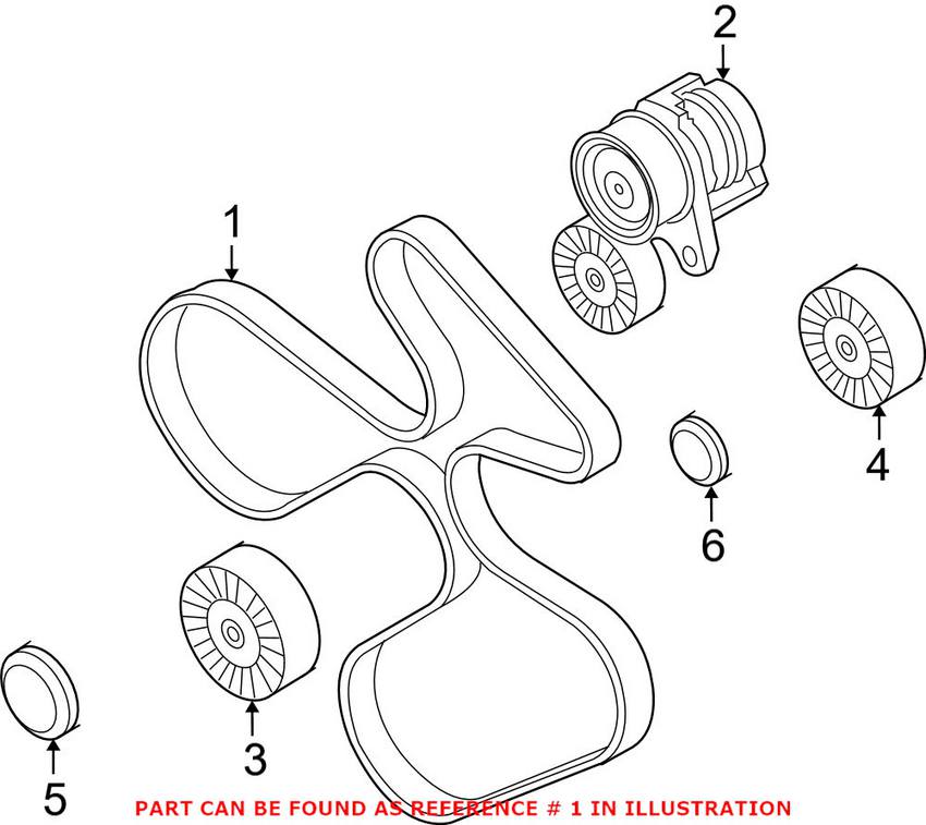 BMW Accessory Drive Belt (7K 1855) 11287628652