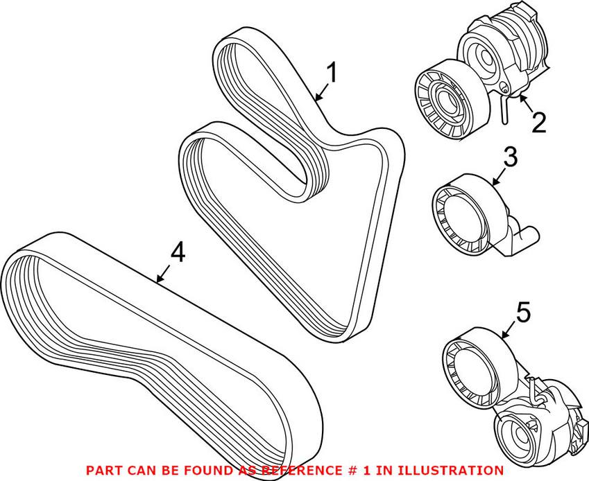 BMW Accessory Drive Belt (6K 1555) 11287631818