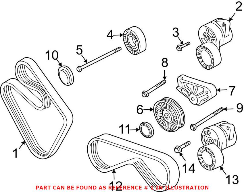 BMW Accessory Drive Belt (6K 1453) 11287636372