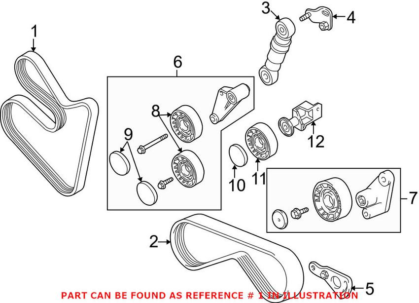 BMW Accessory Drive Belt (7K 1635) 11287636377