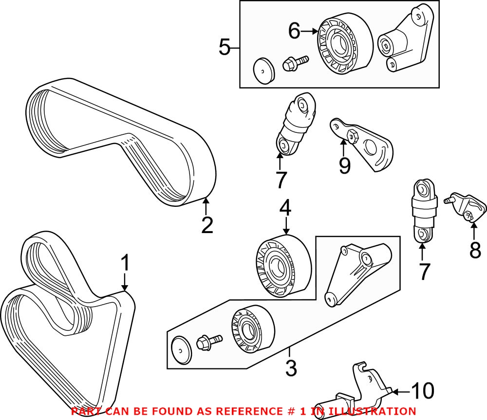 BMW Accessory Drive Belt (7K 1629) 11287833264