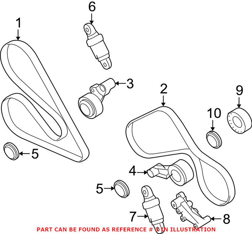 BMW Serpentine Belt Tensioner Pulley 11287839133