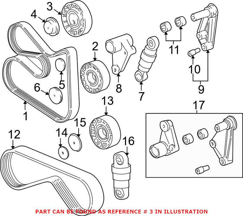 BMW Accessory Drive Belt Idler Pulley 11287841228