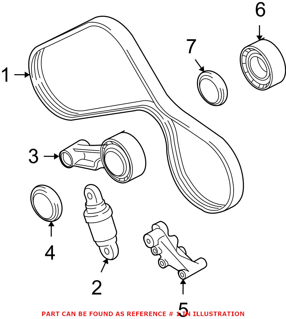 BMW A/C Belt (6PK 1100) 11287841529