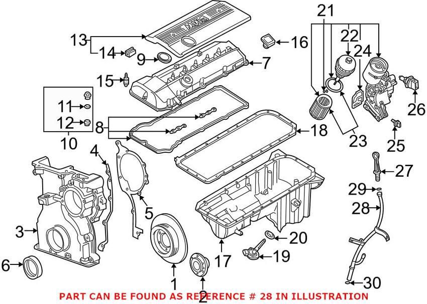 BMW Engine Oil Dipstick Tube 11437531258 - Genuine BMW