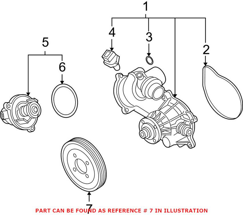 BMW Engine Water Pump Pulley (Plastic) 11517504077