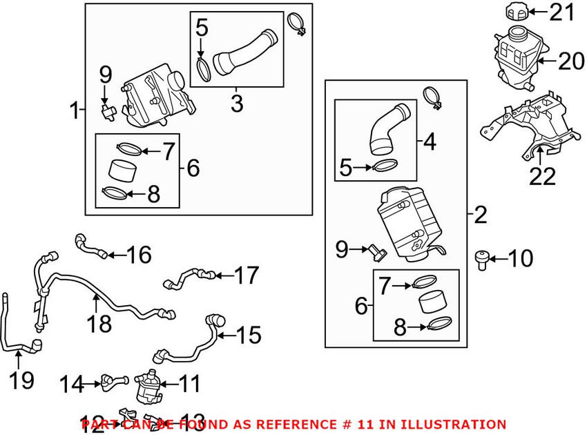 BMW Engine Auxiliary Water Pump 11517566335