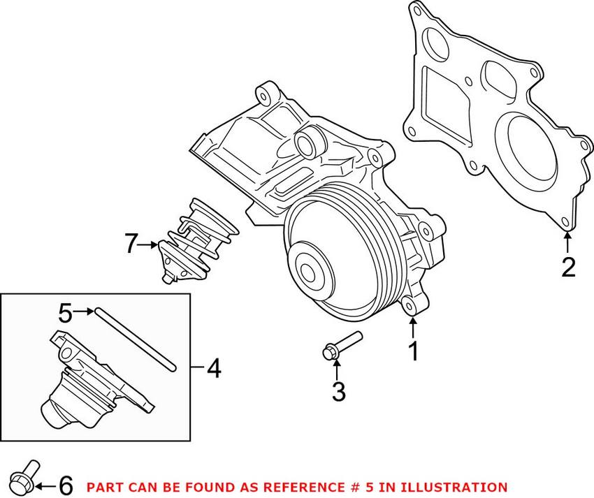 BMW Engine Coolant Thermostat Gasket 11518516207