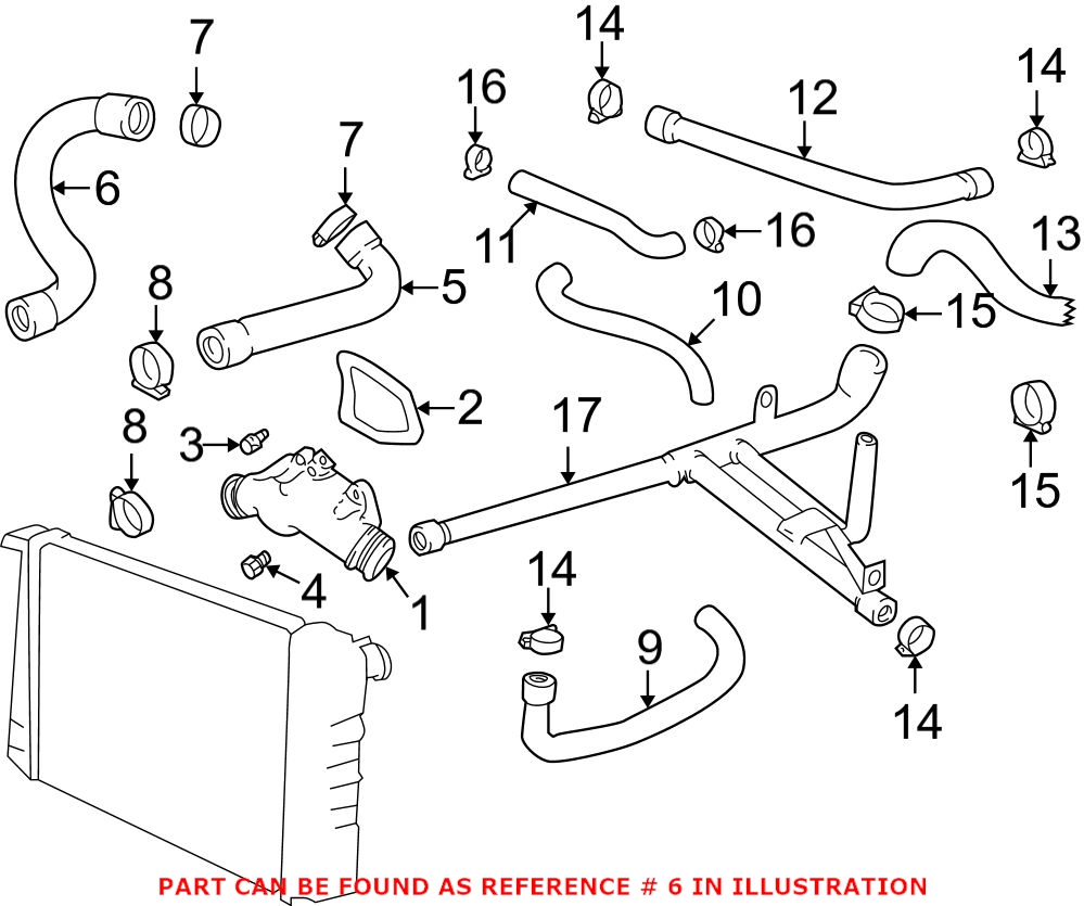 BMW Engine Coolant Hose - Lower 11531436988