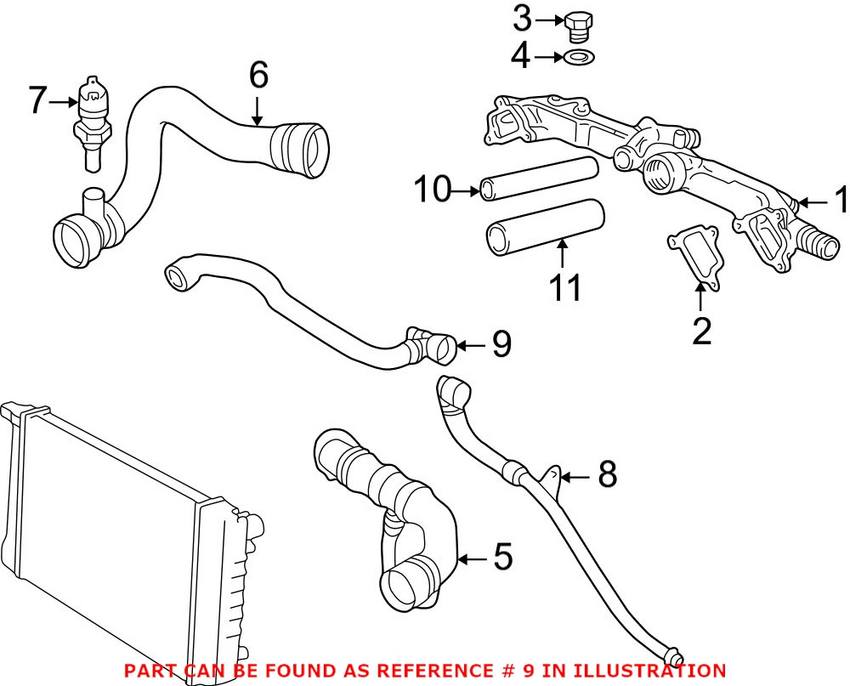 BMW Engine Coolant Hose 11531711381