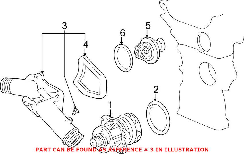 BMW Engine Coolant Thermostat Housing Genuine BMW 11531740478