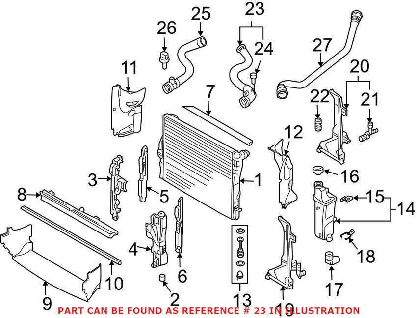 BMW Engine Coolant Hose - Upper 11533400207