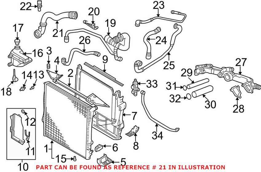 BMW Engine Coolant Hose - Lower 11537500750