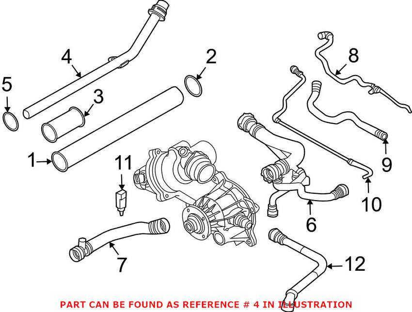 BMW Engine Coolant Pipe 11537502793