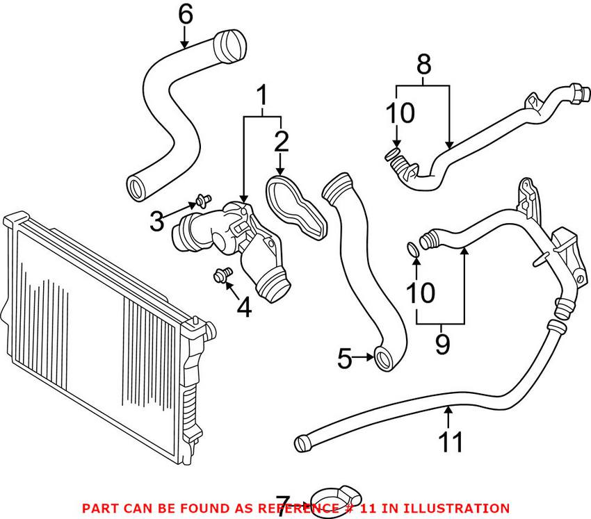 BMW Expansion Tank Hose 11537505831