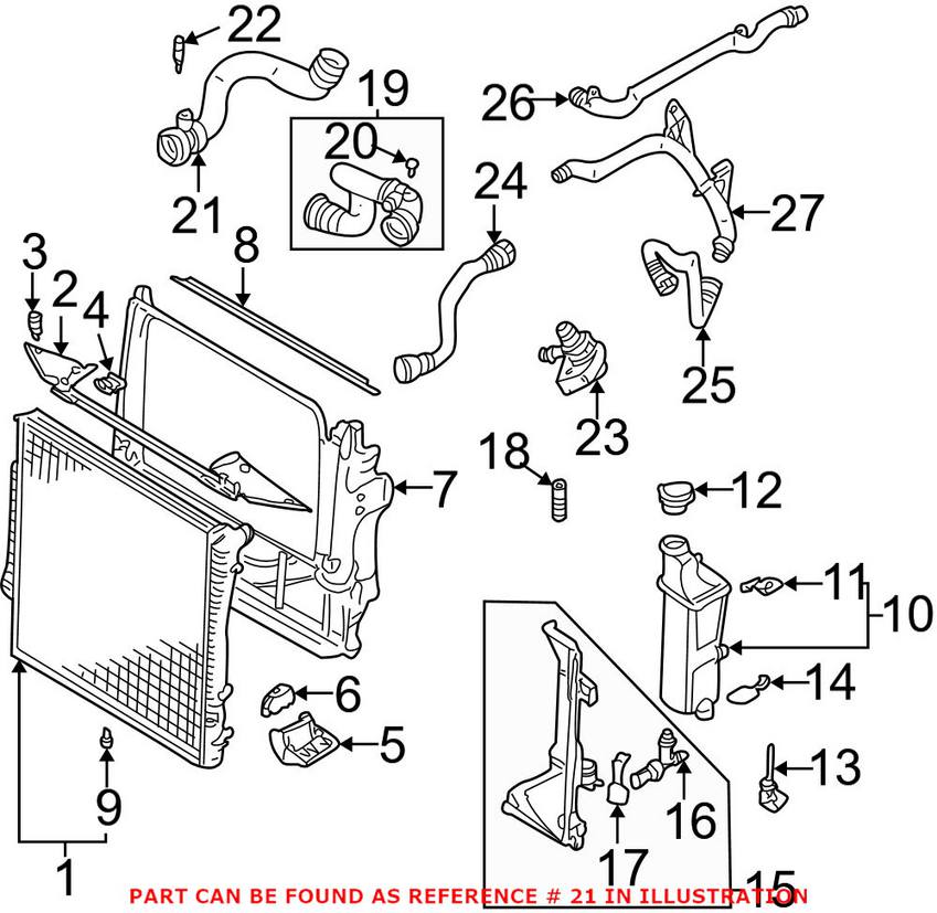 BMW Engine Coolant Hose - Lower 11537508688