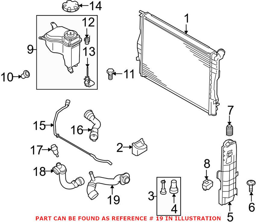 BMW Engine Coolant Hose - Water Pump to Inlet Tube 11537535829