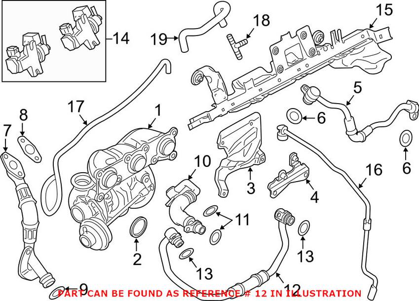 BMW Turbo Coolant Feed Line (Cyl 1-3) 11537558899