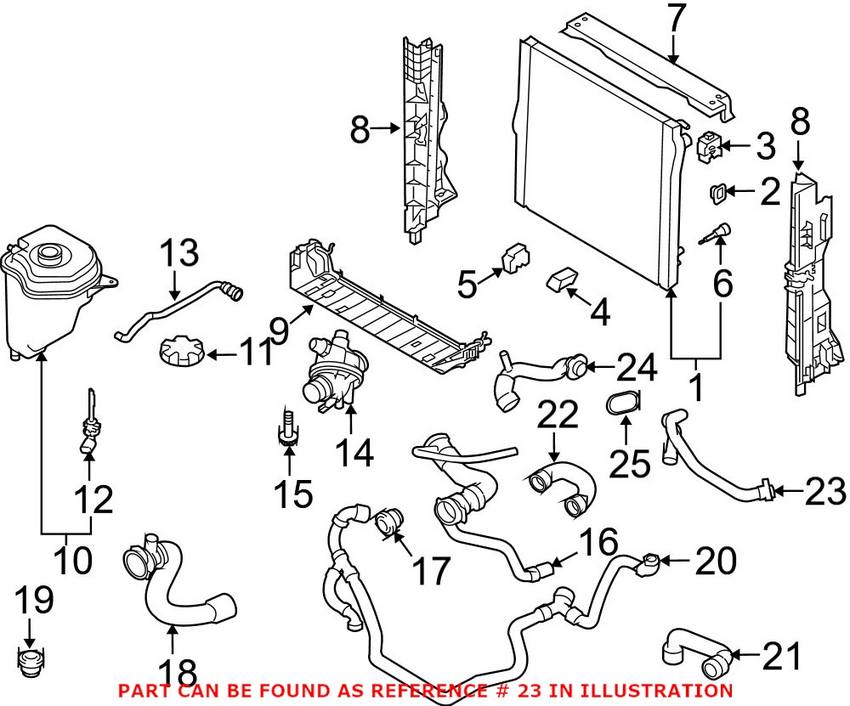 BMW Engine Coolant Hose - Cylinder Head to Thermostat 11537560363