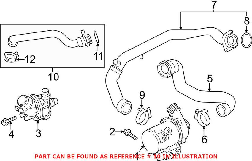 BMW Engine Coolant Hose (Cylinder Head to Thermostat) 11537584549