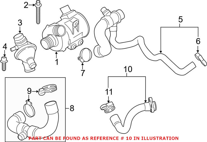 BMW Engine Coolant Pipe Genuine BMW 11537603514