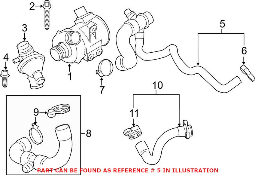 BMW Engine Coolant Hose 11537639998