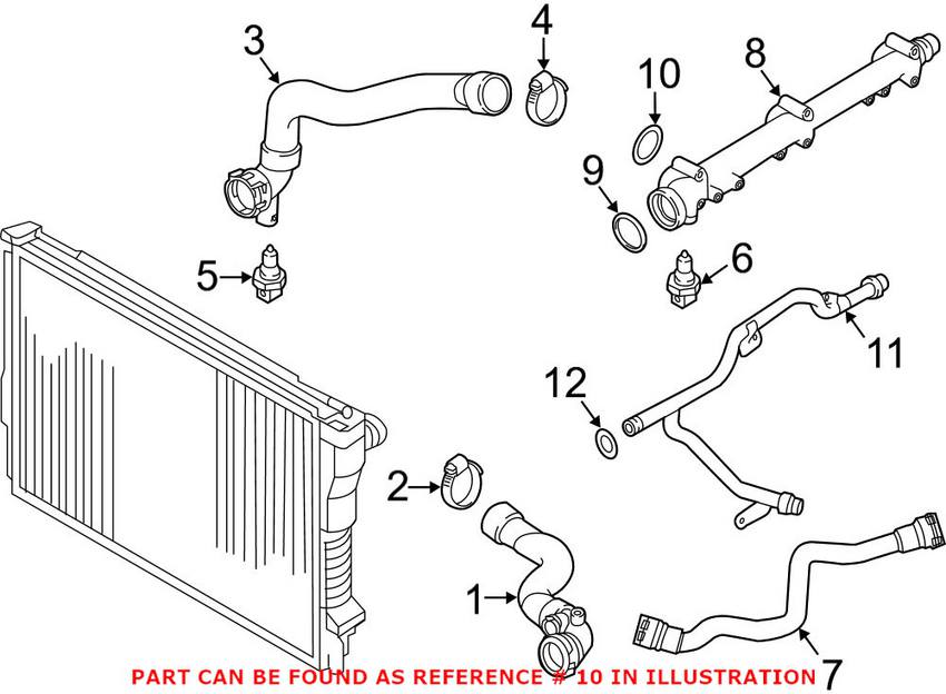 BMW Engine Coolant Pipe Gasket 11537830708 - Genuine BMW