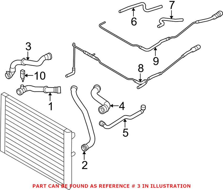 BMW Engine Coolant Hose - Lower (Cyl 1-5) 11537834052